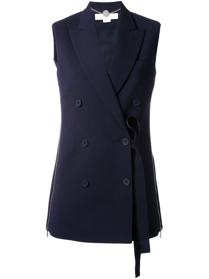 Stella Mccartney Off-centre Sleeveless Jacket - Blue
