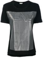 Fendi - Silver-tone Motif T-shirt - Women - Cotton - 38, Black, Cotton