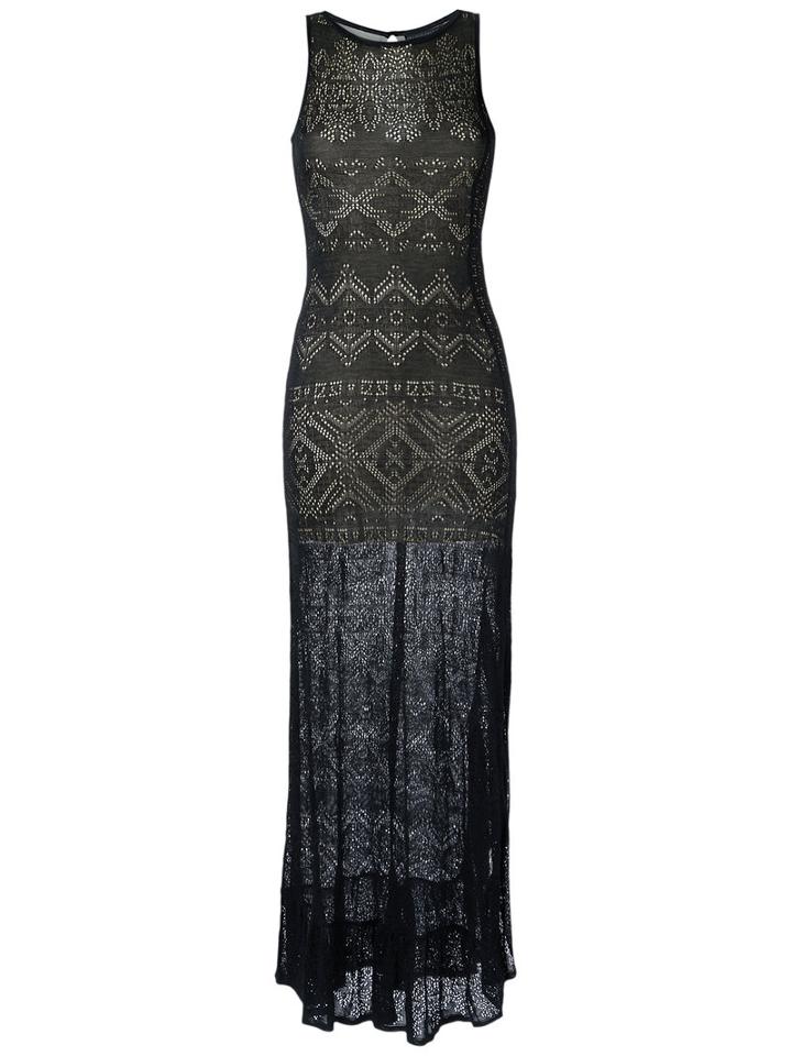 Cecilia Prado - Knit Long Dress - Women - Acrylic/lurex/viscose - M, Black, Acrylic/lurex/viscose