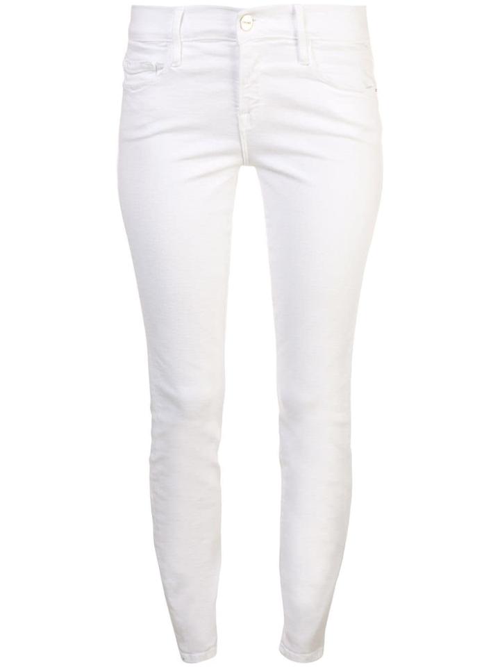 Frame Low Rise Skinny Jeans - White