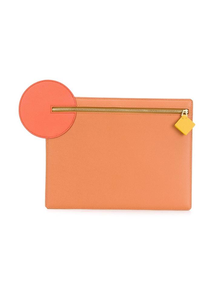 Roksanda Circle Zipped Clutch - Nude & Neutrals