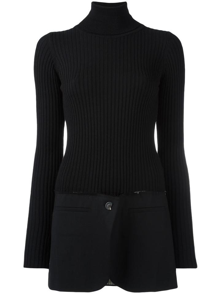 Erika Cavallini Panelled Jumper, Women's, Size: Medium, Black, Acrylic/polyester/spandex/elastane/virgin Wool
