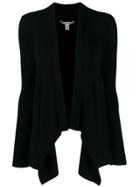 Autumn Cashmere Ribbed Knit Asymmetric Cardigan - Black