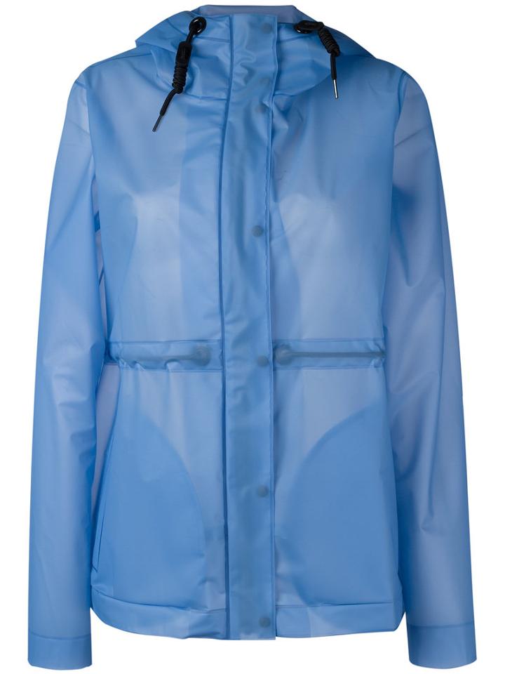 Hunter - Hooded Raincoat - Women - Polyurethane - M, Women's, Blue, Polyurethane