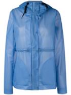 Hunter - Hooded Raincoat - Women - Polyurethane - M, Women's, Blue, Polyurethane