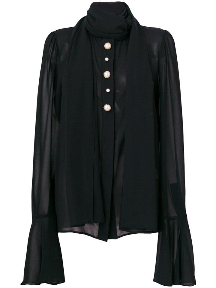 Stefano De Lellis Cropped Lace Detail Shirt - Black
