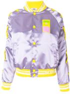 Gcds Satin Bomber Jacket - Pink & Purple