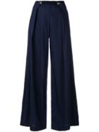 Pierantoniogaspari Wide-leg Pleated Trousers - Blue