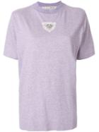 Tu Es Mon Trésor Embroidered Short-sleeve T-shirt - Purple