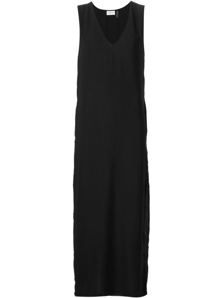 Sam & Lavi Front Pockets Long Dress, Women's, Size: S, Black, Polyester