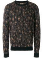 Nuur Patterned Crew Neck Sweater - Brown