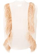 Maison Margiela Sheer Feathered Vest - Neutrals