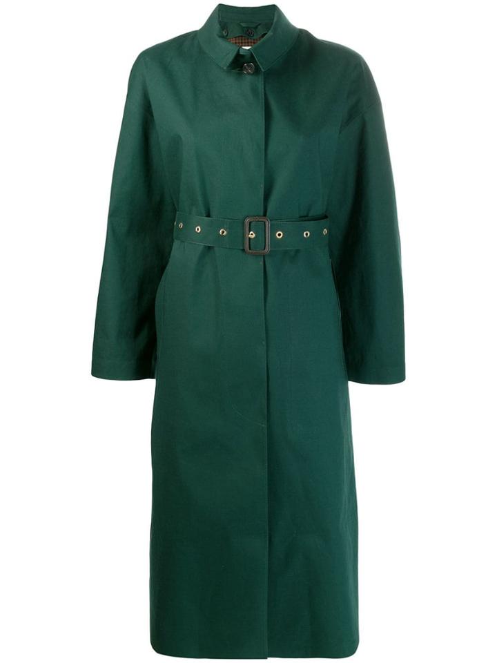 Mackintosh Rosewell Cedar Green Oversized Single Breasted Trench Coat
