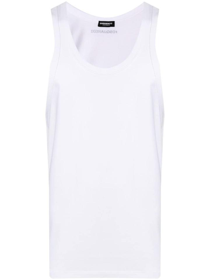 Dsquared2 Scoop Neck Sleeping Tank Top - White