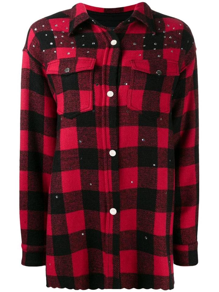 Pinko Embellished Check Print Shirt - Red