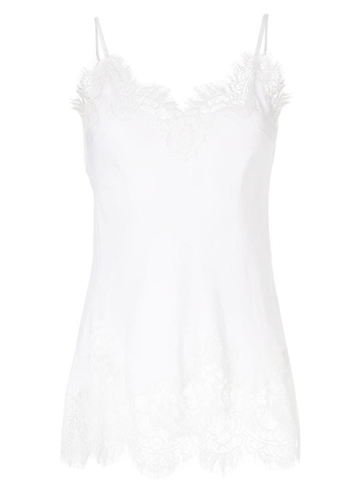 Gold Hawk Lace Trim Camisole Vest - White