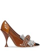 Burberry Crystal-embellished Fringed Pumps - Brown