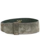 Alaïa Vintage Wide Suede Belt, Women's, Grey