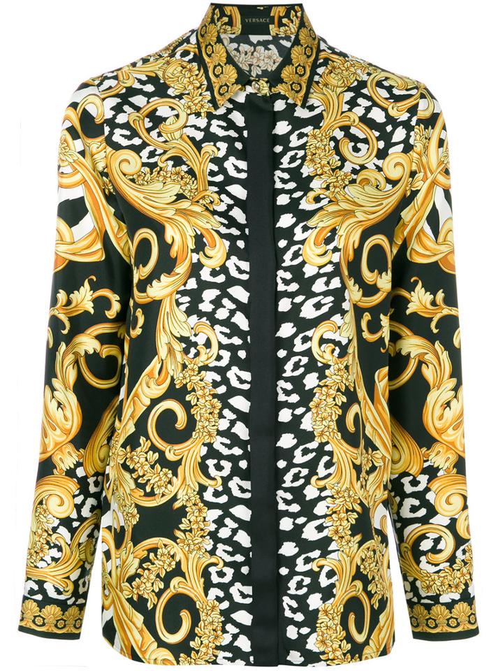 Versace - Printed Blouse - Women - Silk - 40, Black, Silk
