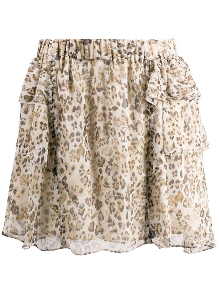 Iro Leopard Print Mini Skirt - Neutrals