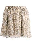 Iro Leopard Print Mini Skirt - Neutrals