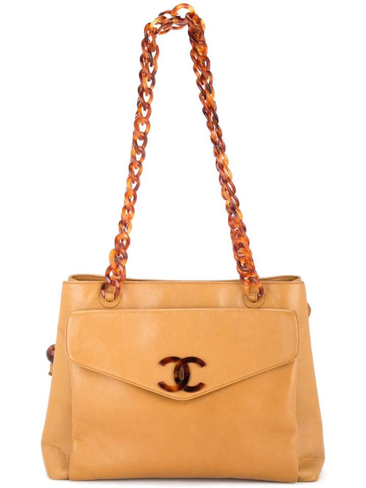 Chanel Vintage Tortoiseshell Turn-lock Tote Bag - Brown