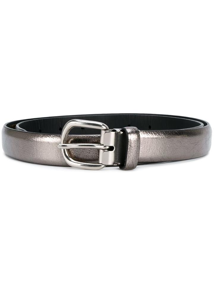 Comme Des Garçons Homme Plus Metallic (grey) Belt, Men's, Pig Leather