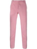 Etro Slim Tailored Trousers, Men's, Size: 48, Pink/purple, Linen/flax