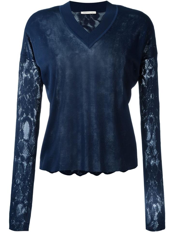 Christopher Kane Sheer Floral Sweater
