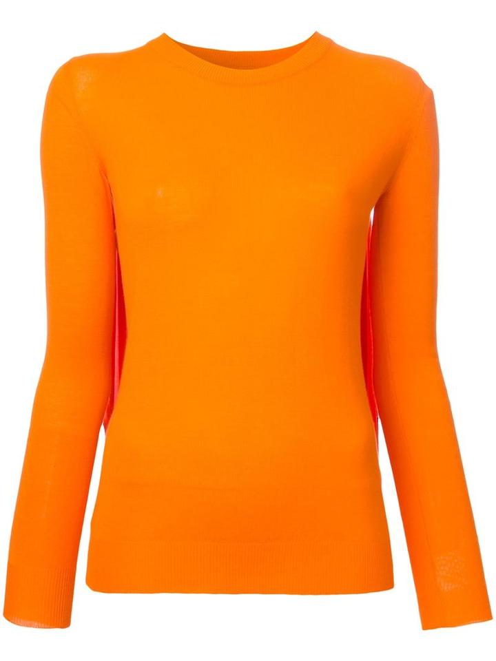 Mm6 Maison Margiela Pleated Back Jumper, Women's, Size: Xs, Yellow/orange, Viscose
