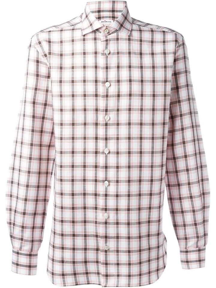 Kiton Plaid Button Down Shirt