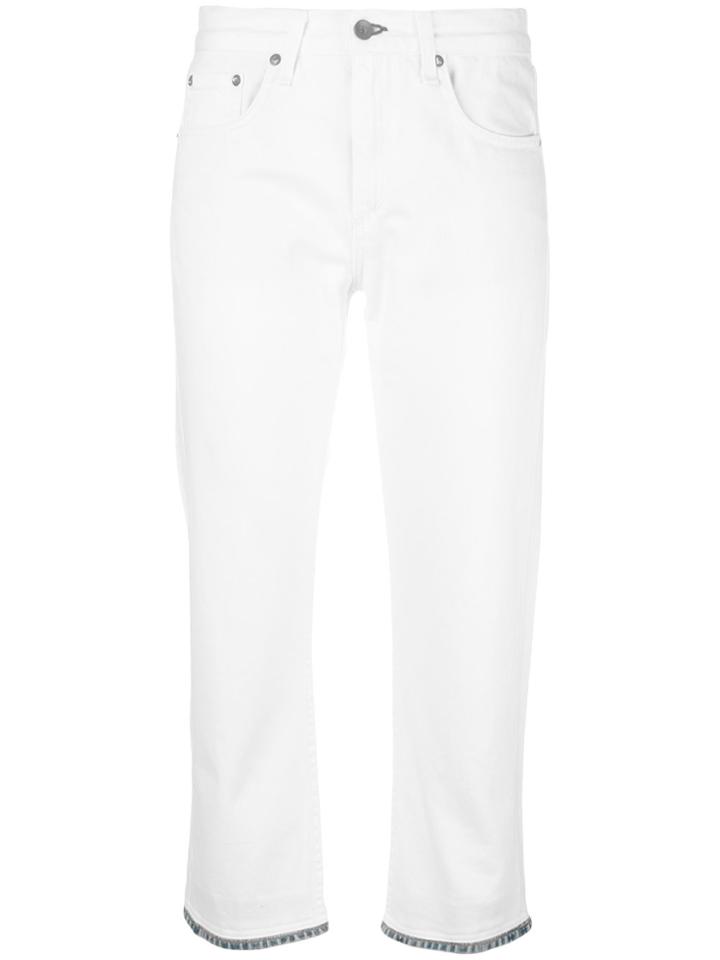 Rag & Bone /jean Cropped Jeans With Contrast Hem - White