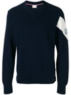 Moncler Gamme Bleu Logo Patch Knitted Sweater, Men's, Size: Xl, Blue, Cotton