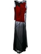 Comme Des Garçons Pre-owned Sleeveless Velvet Panelled Dress - Black