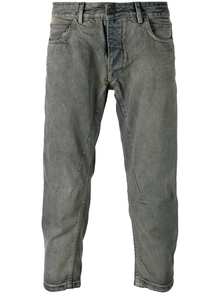Rick Owens Drkshdw Cropped Jeans, Men's, Size: 30, Grey, Cotton