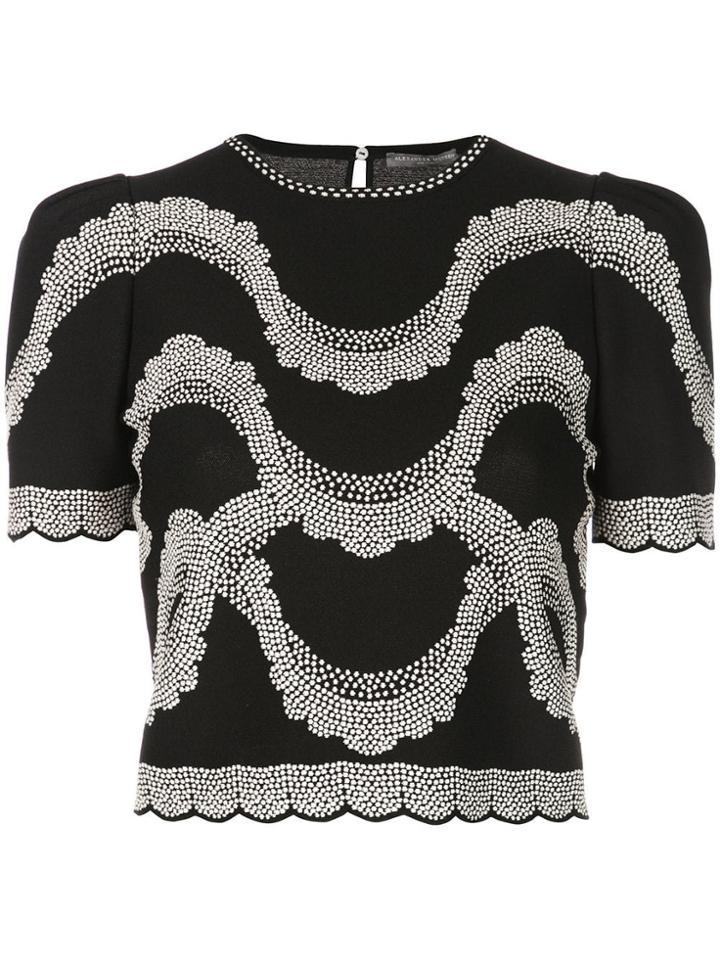 Alexander Mcqueen Embroidered Details Top - Black