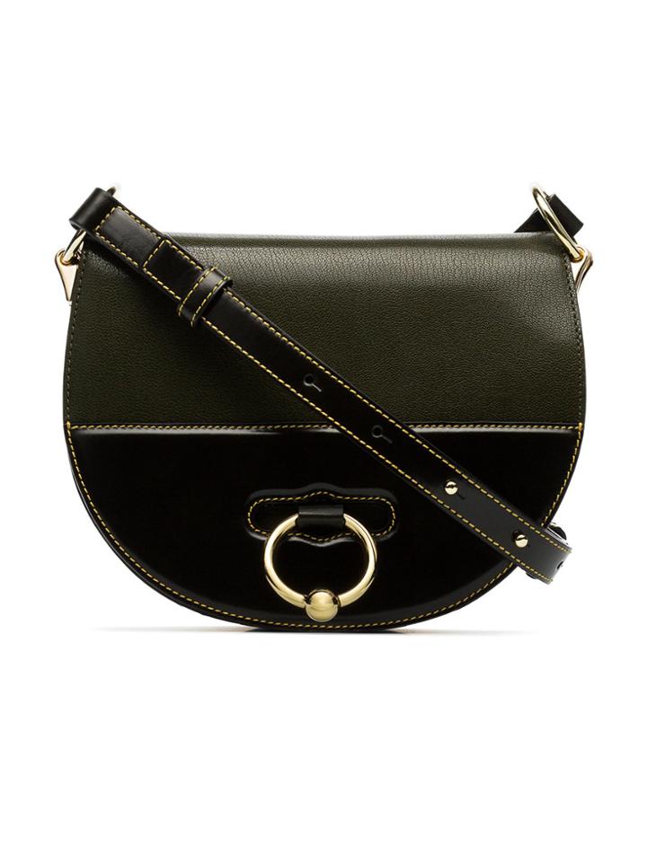 Jw Anderson Khaki Green Latch Leather Shoulder Bag