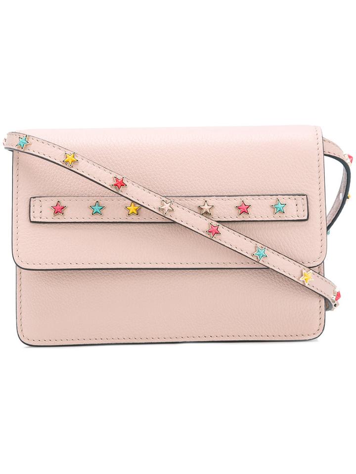 Red Valentino - Stars Studded Crossbody Bag - Women - Calf Leather/metal (other) - One Size, Women's, Pink/purple, Calf Leather/metal (other)