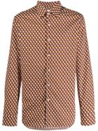 Prada Clash Geometric Pattern Shirt - Brown