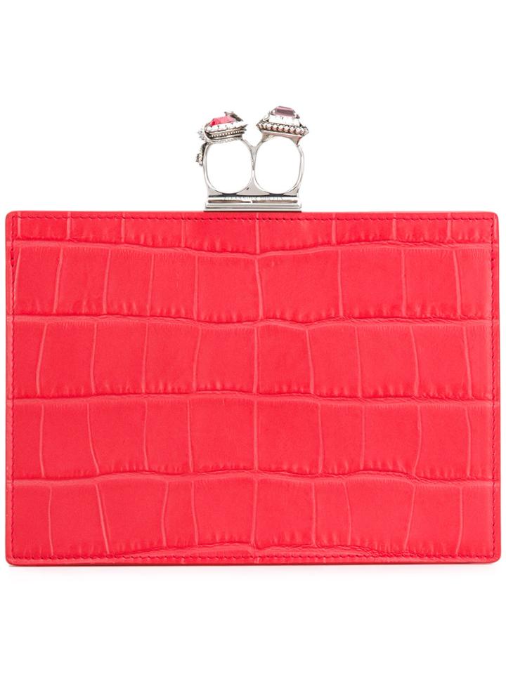 Alexander Mcqueen Double Ring Clutch - Red