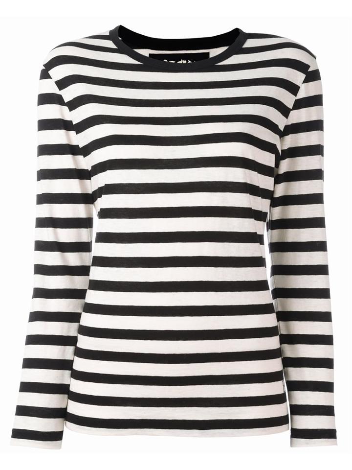 Yohji Yamamoto Striped Round Neck Jumper, Women's, Size: 2, Black, Cotton