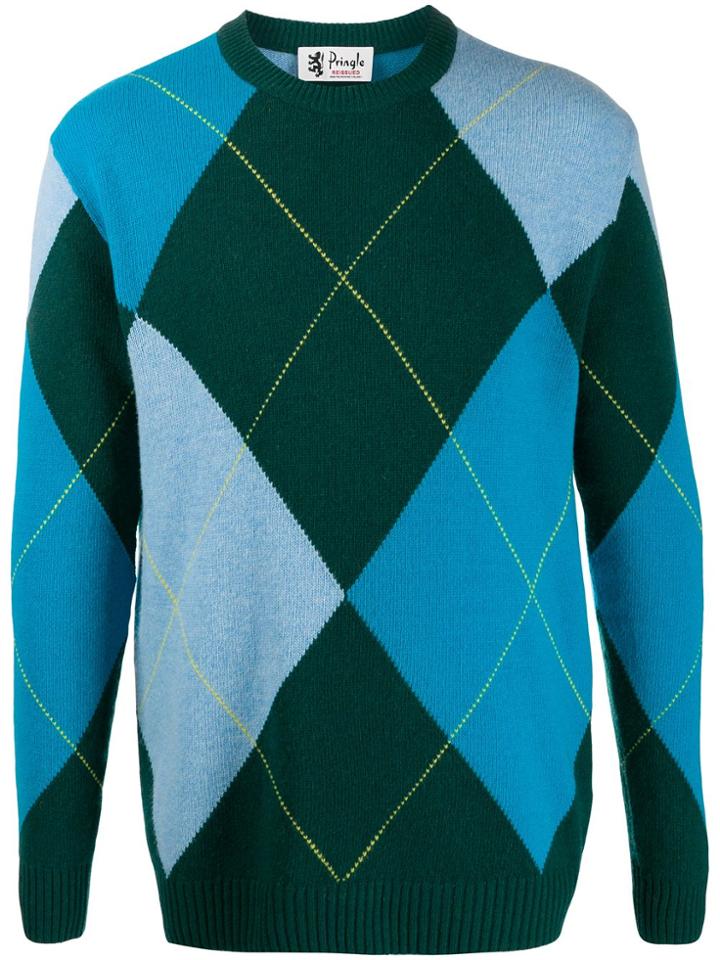 Pringle Of Scotland Argyle Knitted Jumper - Green