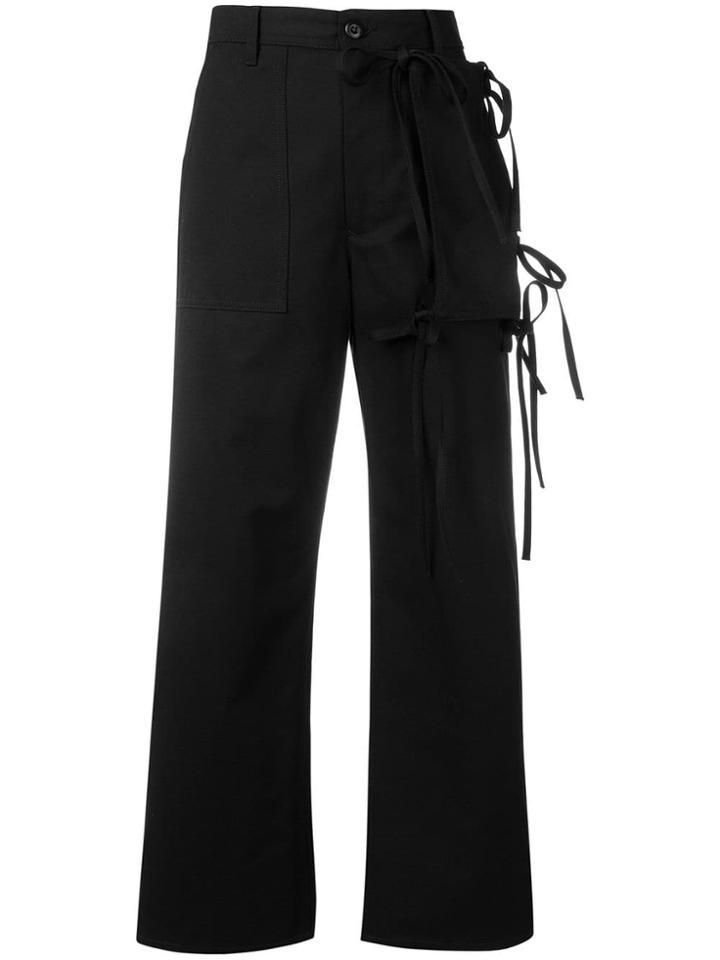 Mm6 Maison Margiela Tied Cargo Trousers - Black