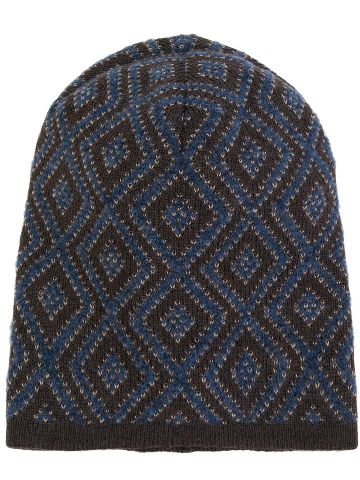 Lardini Patterned Beanie - Brown