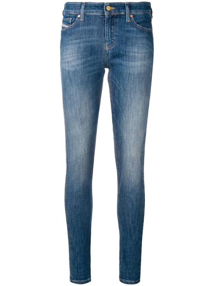 Diesel Super Skinny Faded Jeans - Blue