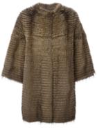 Liska Cashmere Loose Fit Coat, Women's, Size: Xl, Brown, Mink Fur/cashmere