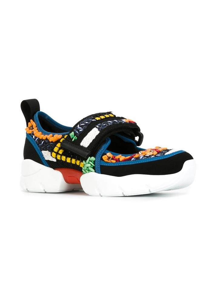 Msgm Embellished Strap Sneakers