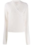 Bottega Veneta Wrap Over Cardigan - White