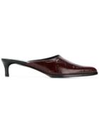 3.1 Phillip Lim Crocodile Embossed Mules - Brown