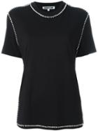 Mcq Alexander Mcqueen Rhinestone Trim T-shirt, Women's, Size: Xs, Black, Cotton